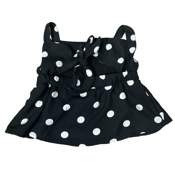 Baby Girls 2 Piece Black and White Polka Dot Print Top & Shorts Set 6-9 Months - Picture 4 of 7